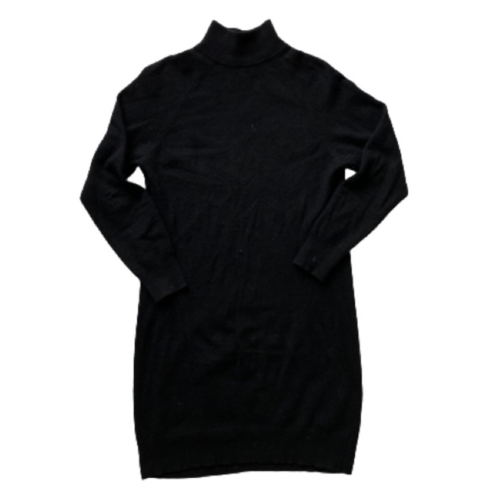 COPY - black 100% cashmere, mock neck, midi sweater dress by saks fifth avenue,…